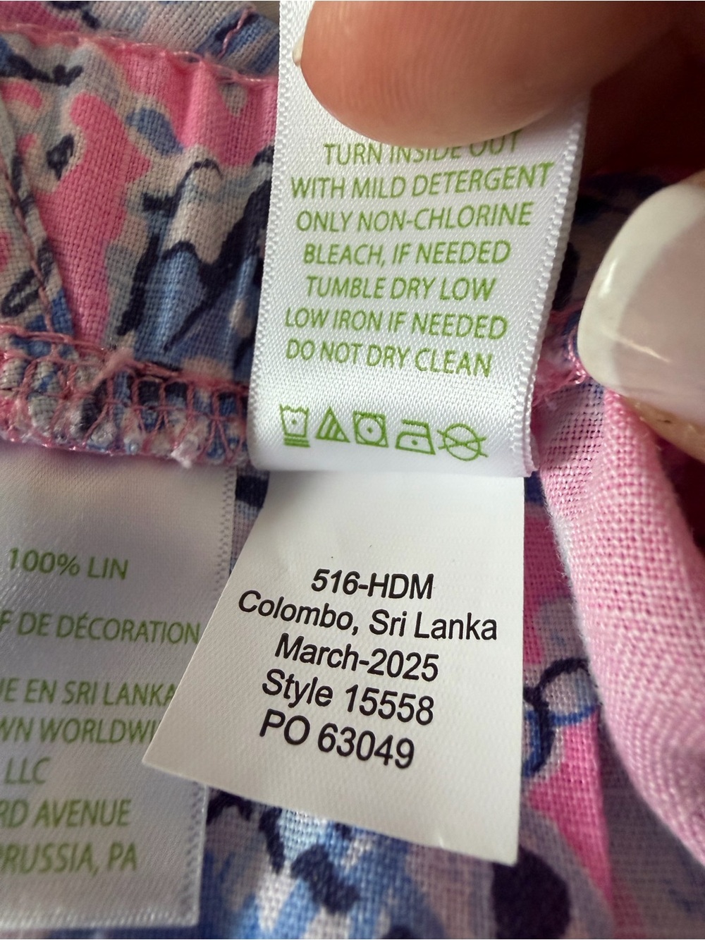 Lilly Pulitzer Brawley Lagoon Linen Pink Coastal Print Pull On Crop XL NWOT - Picture 8 of 8